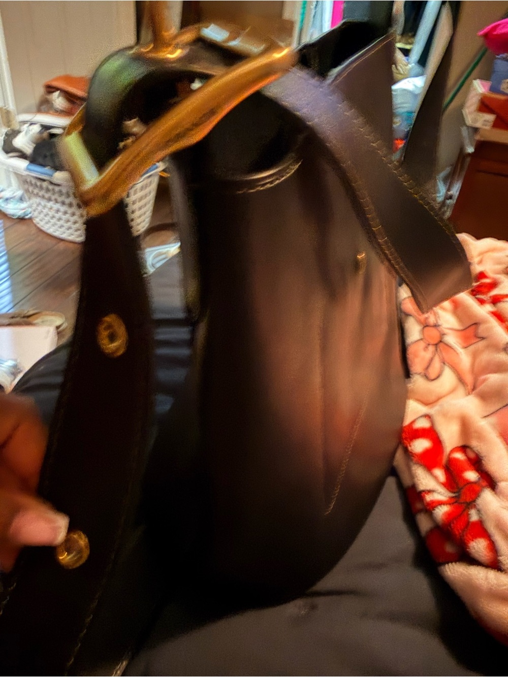 Coach Black Smooth Leather Crossbody Tote - Picture 3 of 9